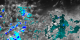 Correlated water droplet size, precipitation, fires, and cloud cover over northern Borneo on March 1, 1998