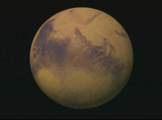 Watching Viking imagery data of the southern hemisphere of Mars on a rotating globe
