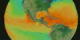 Global sea surface temperature is added to the globe, then the transparency of that data set is interactively modified