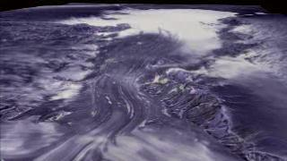 Close-up fly-over animation of Lambert Glacier