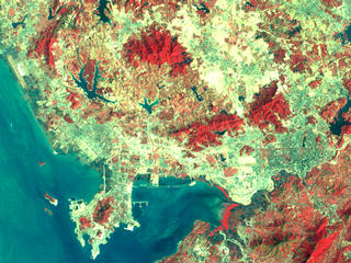 NASA SVS | Shenzhen, China Land Use- False Color Fade 1988 to 1996