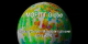 Global carbon monoxide as measured by MOPITT from March 5, 2000 to March 7, 2000 is shown on a rotating globe.  High values of carbon monoxide are shown in red and yellow, and the large areas of missing data in white are regions not seen by MOPITT during this three-day period.