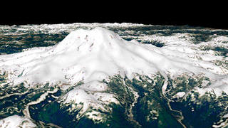 Link to Recent Story entitled: Fly Around Mt. Rainier (Black Sky)