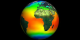 Sea surface temperature climatology on a rotating globe, averaged from NOAA AVHRR measurements for the period January 1982 through December 1988
