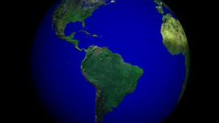 An animation of the Pacific ocean draining as the Earth rotates