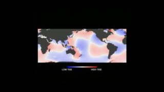 TOPEX-Poseidon Tide Height Model Full Earth with color bar