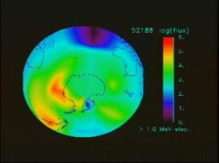 Energetic electron fluxes (&amp;gt; 1 MeV) over the South Pole from the HILT solid state detector array during the period 7-6-1992 through 7-9-1993