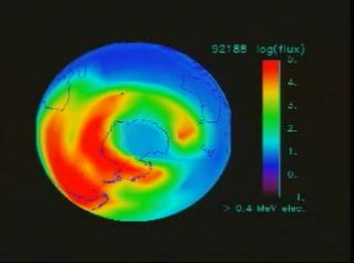 Energetic electron fluxes (&amp;gt; 0.4 MeV) over the South Pole from the PET P1 solid state detector during the period 7-6-1992 through 9-8-1993