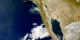 Zoom down to show fires in San Diego, California, on January 3, 2001, as captured by SeaWiFS