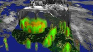 Hurricane Keith as the TRMM scan plane slices through the eye.