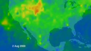 Animation of CO over North America during Western fires, August 2000