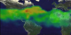 Tropospheric ozone in tropical air masses over North and South America, Europe, and Africa from 7-1-99 through 7-31-99