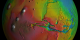 Graph showing peak snow depth at Martian north pole