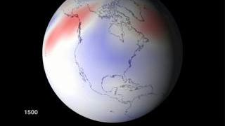 Animation of Temperature Response over North America, 1500 - 1998 C.E.