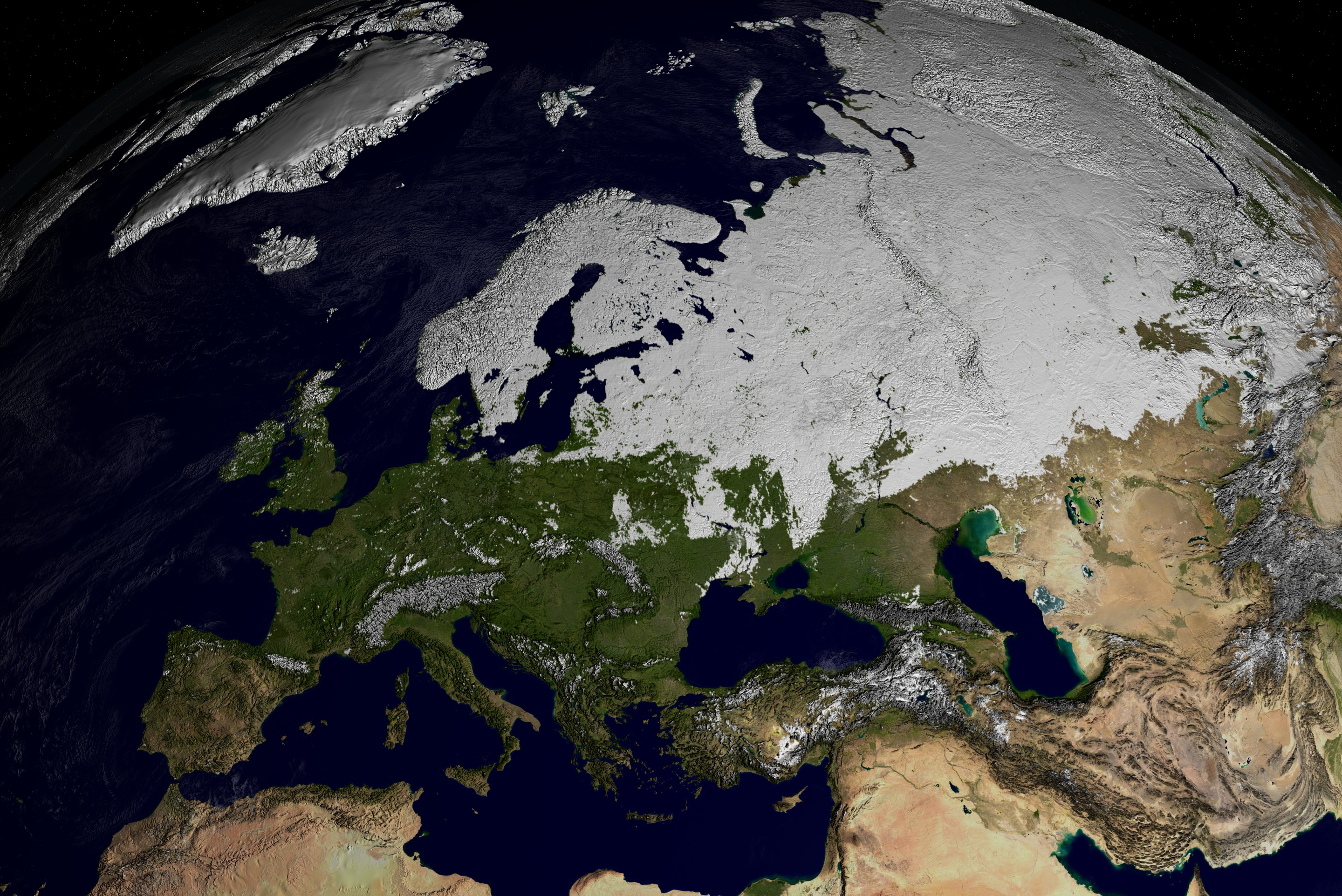 NASA SVS  MODIS Snow Cover over Europe