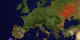 This animation shows fires detected over Europe from 8-21-2001 through 8-20-2002  with a clock inset.