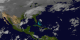 The visualization zooms down to Tropical Depression Kyle just about to make landfall over northeastern Florida.