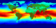 Sea surface temperature with land vegetation