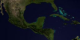 This animation shows fires detected over Central America from 8-21-2001 through 8-20-2002  with a clock inset.