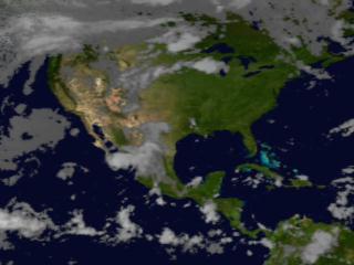 This animation peels away the clouds over Hurricane Ignacio and shows the underlying rain structure. The yellow isosurface represents areas where at least 0.5 inches of rain fell per hour.  The green isosurface show 1.0 inches of rain per hour and red displays where more than 2 inches of rain fell per hour. 