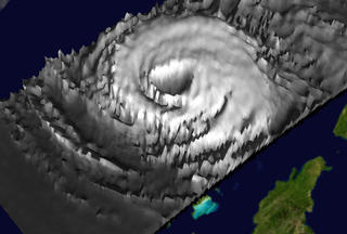TRMM image of Isabel showing closeup of cloud surface