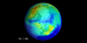 This visualization shows the northern hemisphere ozone hole from February 1, 2003, through March 30, 2003.