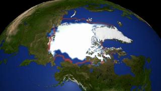 This animation shows the yearly minimum sea ice concentration from September for each year from 1979 through 2003.