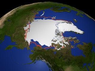 An image of the minimum sea ice extent in 1979 (September)