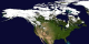 This animation shows snow cover over North America during the winter of 2001-2002.  Data was collected every 8 days, and the results are shown fading into the next valid data set.  This  product is available through our Web Map Service .