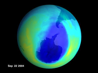  Antarctic ozone on 22 September 2004