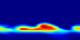 This animation shows chlorine monoxide (ClO) in the atmosphere from August 13 through October 15, 2004. Red represents high concentrations; blue represents low concentrations. The spatial resolution is low: each pixel covers an area of 5 degrees longitude by 2 degrees latitude, so the entire world (except for 1 degree at each pole) is covered by the 72x89 pixel images.  This  product is available through our Web Map Service .