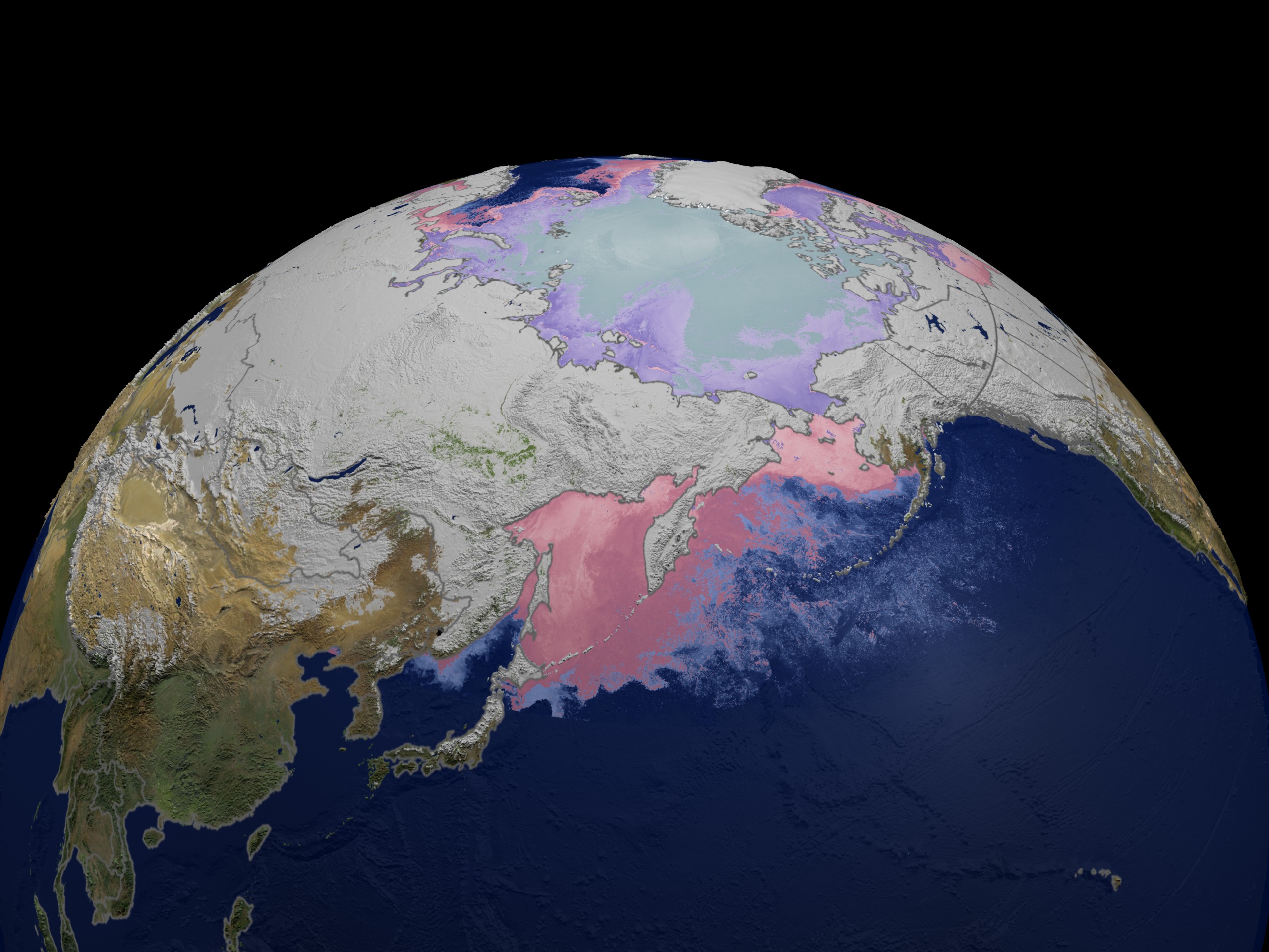 NASA SVS  Global Snow Cover and Sea Ice Cycle at Both Poles