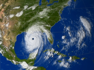 Hurricane Katrina IR clouds from GOES on 29 Aug 2005 at 00:15 GMT