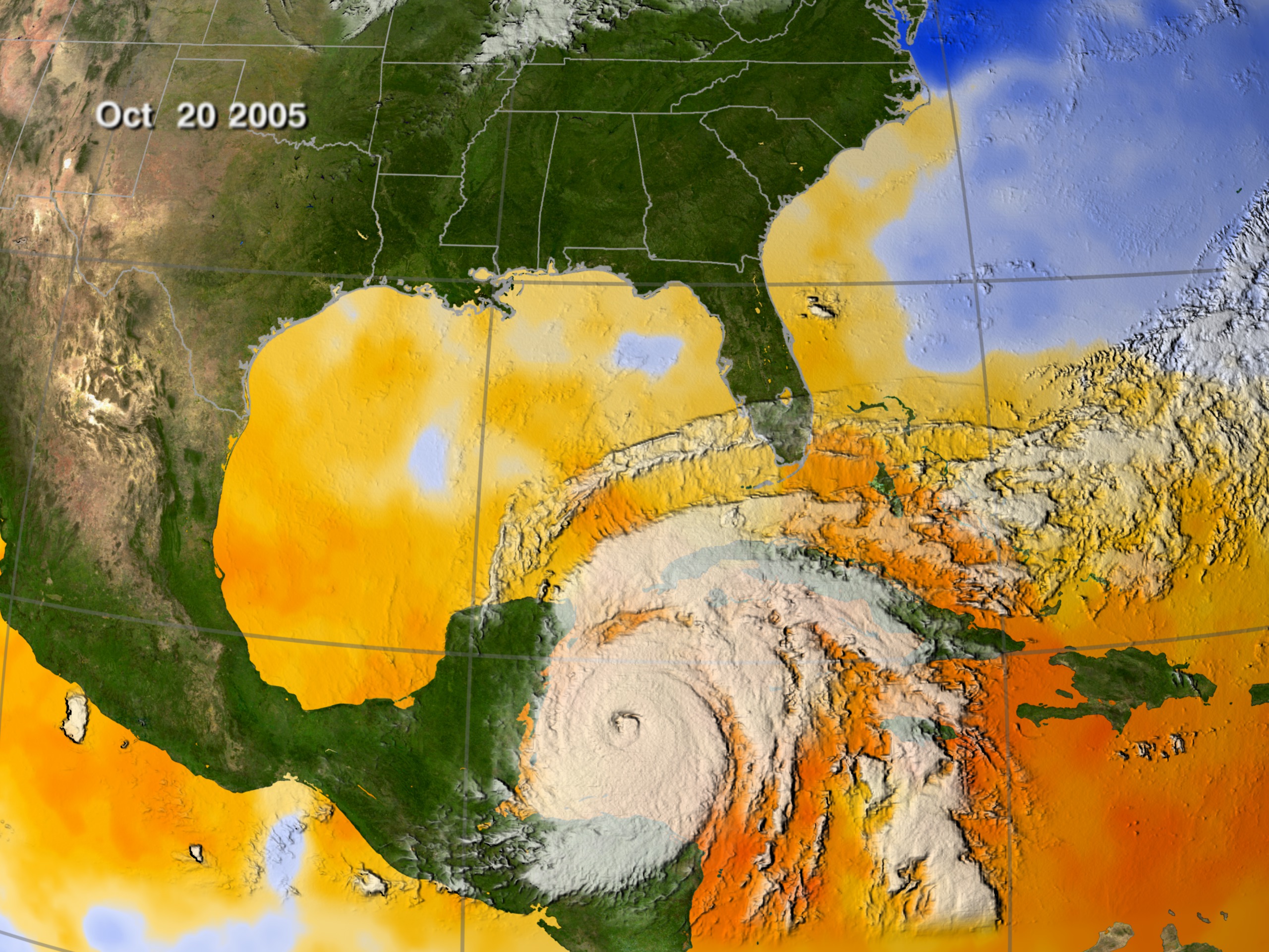 Hurricane Wilma on Oct 20 at 13:34 GMT