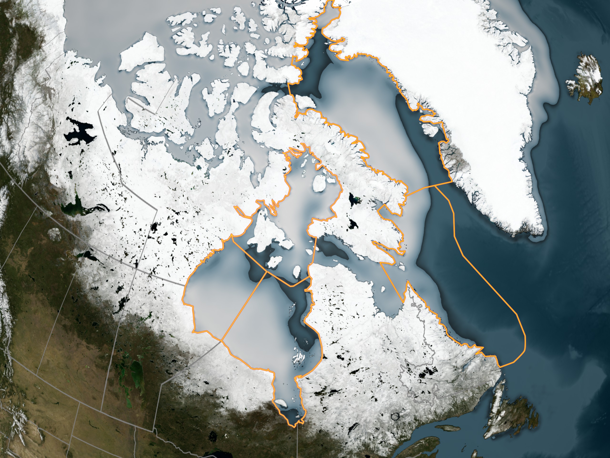 Архипелаг канадский арктический на карте северной америки