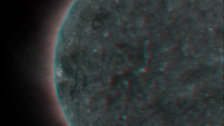 This is a stereographic version of the movie.  Red/Cyan stereo glasses are required to view it properly.  