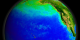Print resolution picture of SeaWiFS global biosphere over the North Pacific.