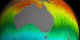 This animation shows a 32-day moving average of SST data around the world and around Australia.  This data continuously loops from July 4, 2002 to October 23, 2006. 
