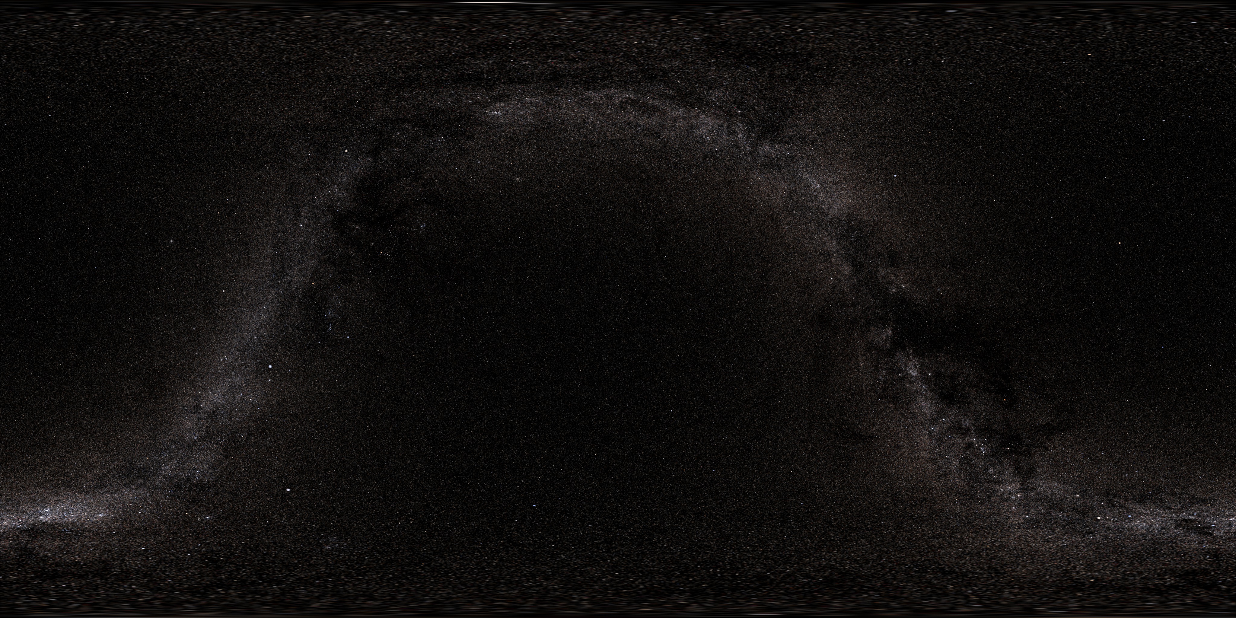 A low-resolution version of the skymap. The threshold magnitude is 3.0 so the Milky Way is very faint.