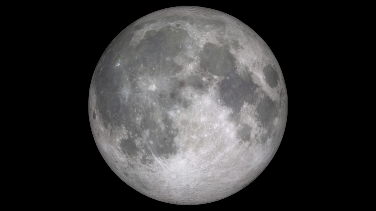 Zoom In: This animation begins with the full Moon in view and after one lunar cycle zooms in to the lunar south pole.  (NOTE: The last frame of this animation matches the first frames of the "Bird's Eye View" and "Move to Tilted View".)
