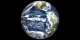 This animation depicts a rotating globe with a cloudy, realistic MODIS data set that transitions to the Blue Marble data set.