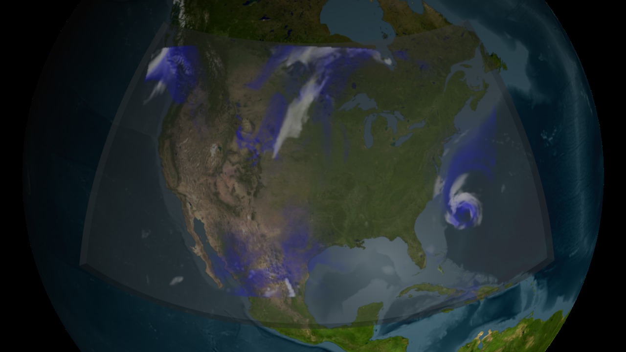 Visualization of clouds and ice during the time of Hurricane Isabel