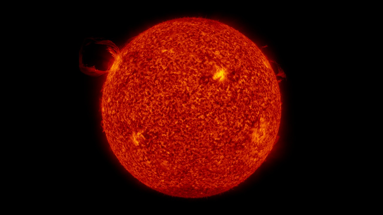 A full disk view of the solar filament launch.