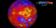 This is  longwave flux radiation at the top-of-atmosphere from Jan 26-27, 2012. Heat energy radiated from Earth (in watts per square meter) is shown in shades of yellow, red, blue and white. The brightest-yellow areas are the hottest and are emitting the most energy out to space, while the dark blue areas and the bright white clouds are much colder, emitting the least energy. This version has a colortable overlay.