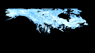 Snow Cover Layer of North America on March 5, 2012 (with transparency)