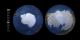 North and South Pole snow cover and sea ice visualization.