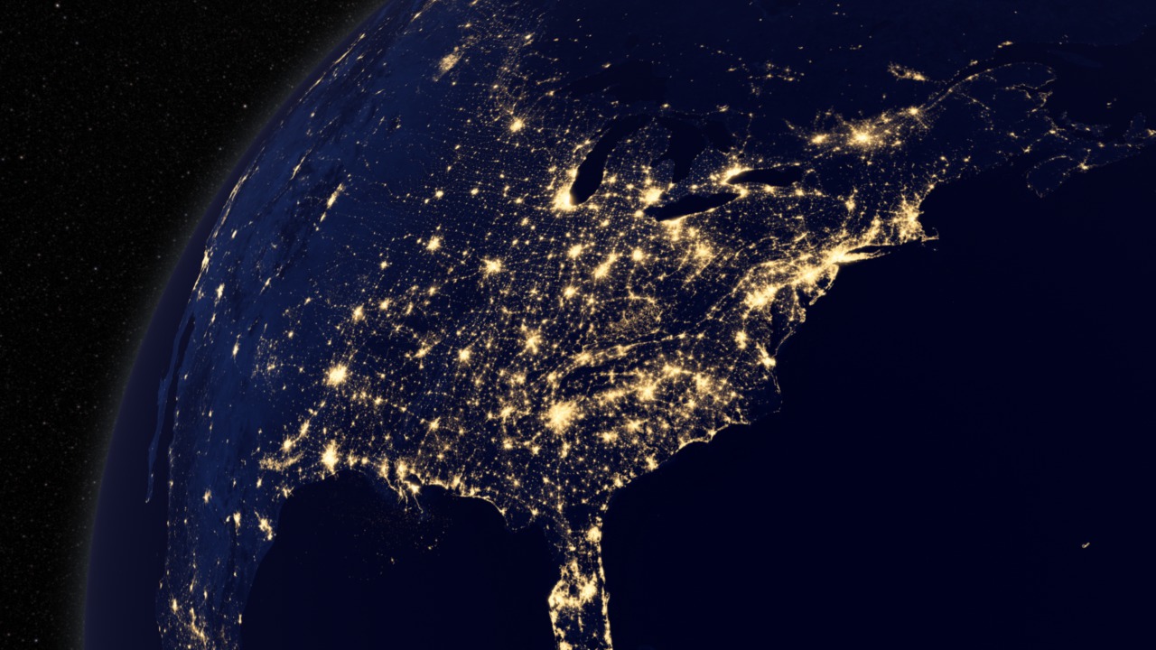 Image result for us at night captured from space