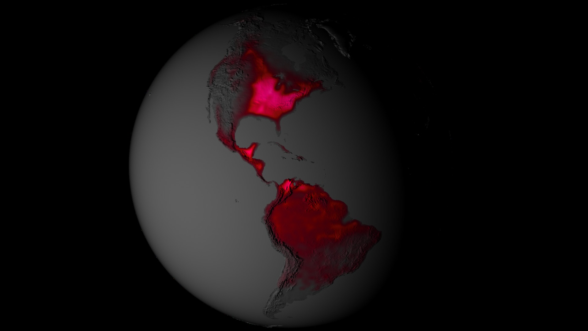 Land plant fluorescence across North America and South America
