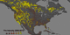 This visual shows the Mean Fire Radiative Power (FRP) from the MODIS Climate Modeling Grid fire products.  Agricultural and prescribed fires are shown in dark red. More intense fires are shown in orange.  Regions where the gridded statistical summaries show the most intense fires are shown in bright yellow.