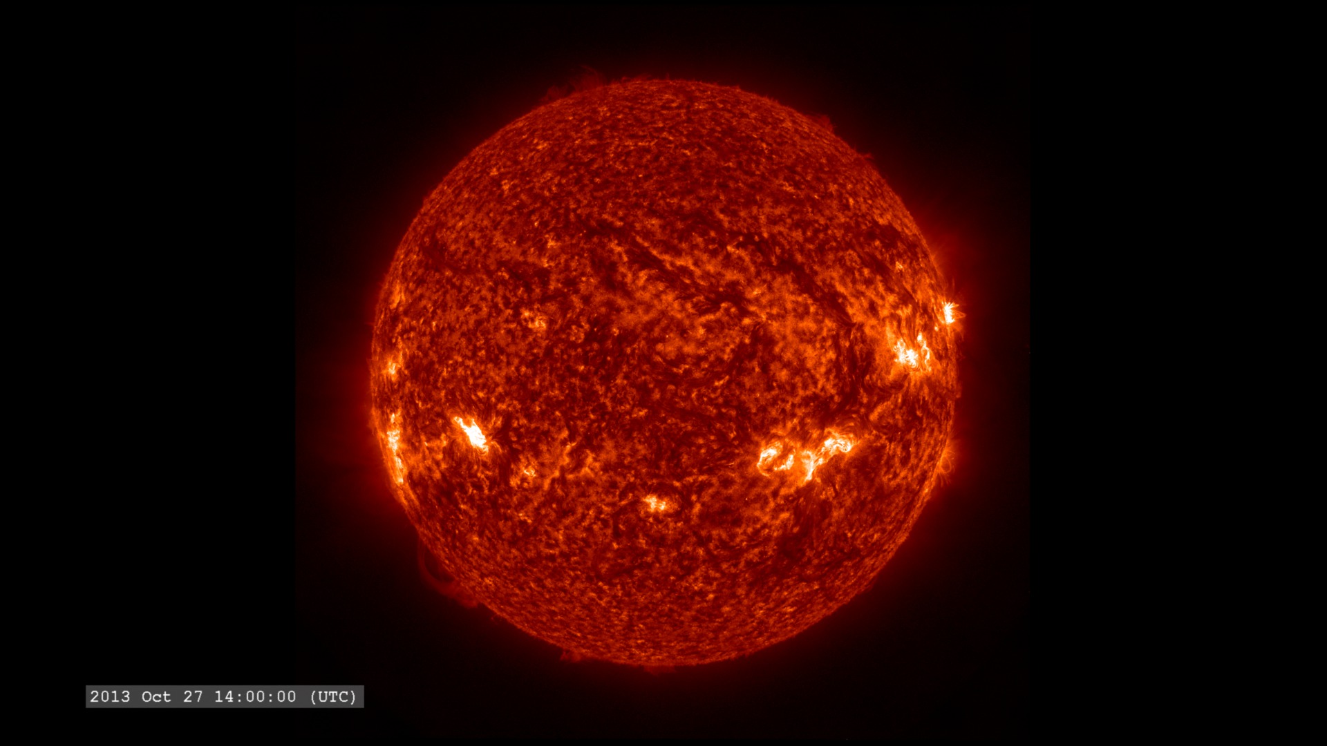 Movie of continuing solar activity in October 2013.